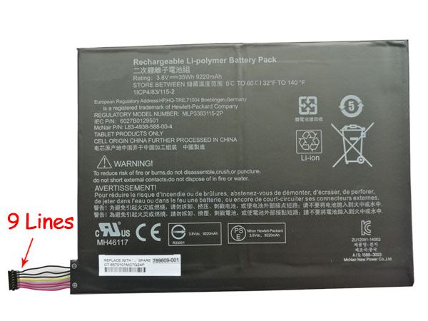 HP Tablet Akku 789609-001