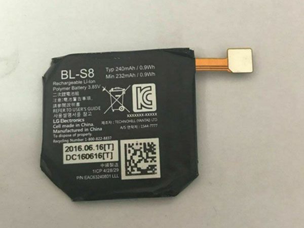 LG BL-S8 232mAh 0.9Wh 3.85V battery for LG Watch Style W270