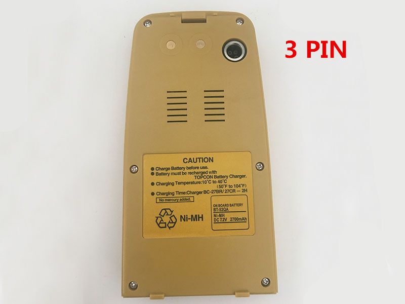 3 PIN New BT-52QA Battery for TOPCON Total Stations 
