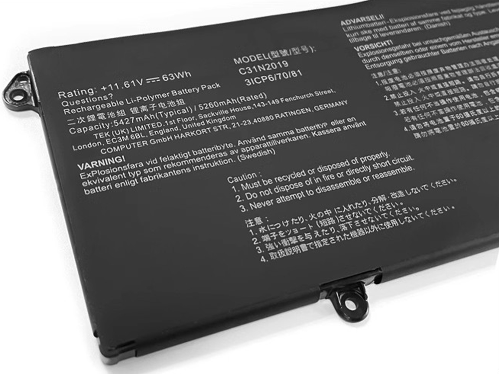 C31N2019 Battery 5260mAh 63WH 11 61V Asus VivoBook Pro 14X 15 OLED 