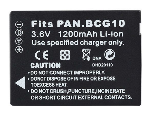 DMW BCG10 - DMW-BCG10 Battery 1200mAh 3.6V Panasonic DMC-ZS15 DMC-ZS20 | www.batteryclub.org