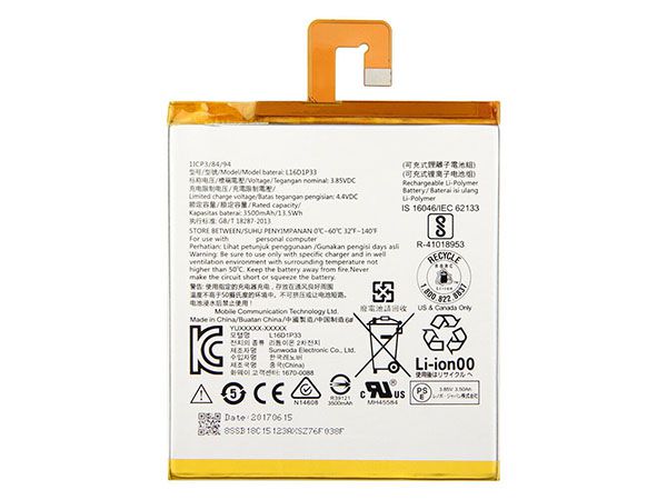 L16D1P33 Battery 3500mAh 13.5Wh 3.85V Lenovo TAB 7 TB-7504N TB-7504F