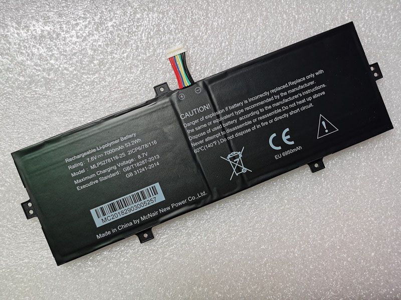 RTDPART MLP5278116-2S 7000MAH 7.6V laptop battery for RTDPART LEADER 351