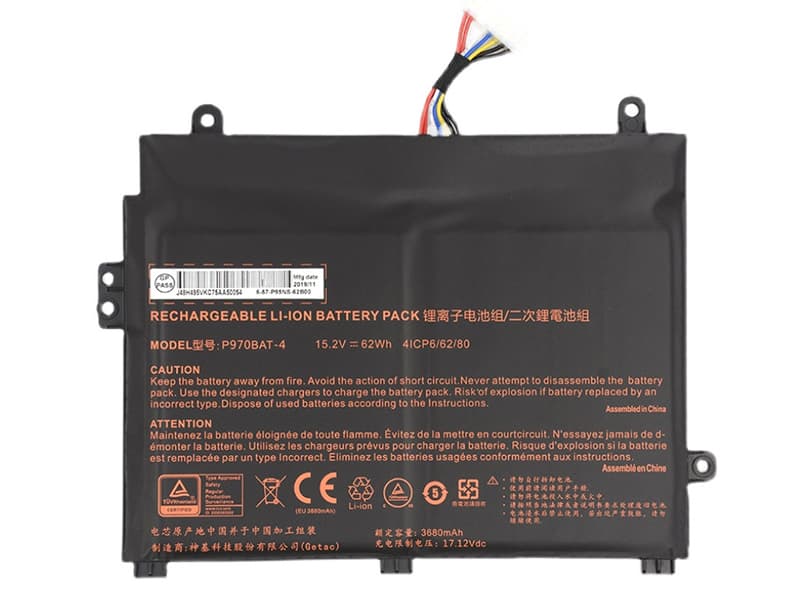 CLEVO P970BAT-4 62Wh 15.2V laptop battery for CLEVO P960 Erazer X17801 NP8955 NP8967