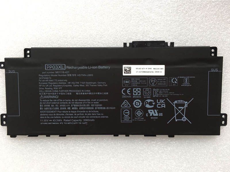 Batteria Li-Ion Per HP 367858-001 – 3,7V, 1400mAh, 5,2Wh, Ricambio Compatibile