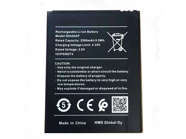 Nokia S5420AP 2500mAh 9.5Wh 3.8V cell phone battery for Nokia S5420AP 1ICP5/60/73