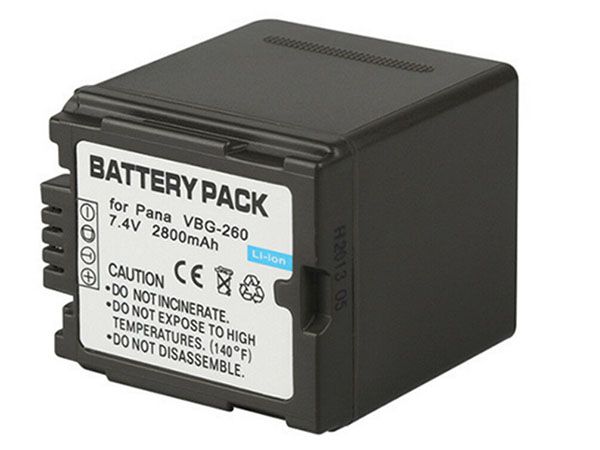 VBG260 - VW-VBG260 Battery 2800mAh 7.4V PANASONIC HDC HS20 HS250 HS700 TM300 SD1 SD5 SD600 SD700 PV-GS80 AG-HMC150